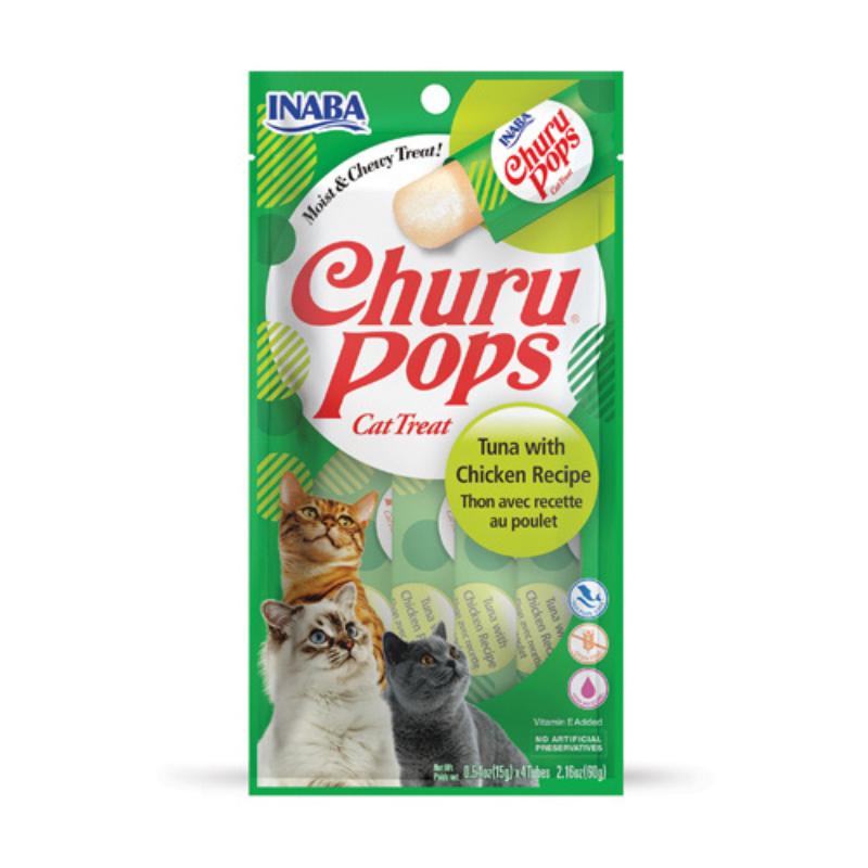 צ'ורו פופס לחתולים טונה ועוף 60 גרם (Inaba Churu Pops)
