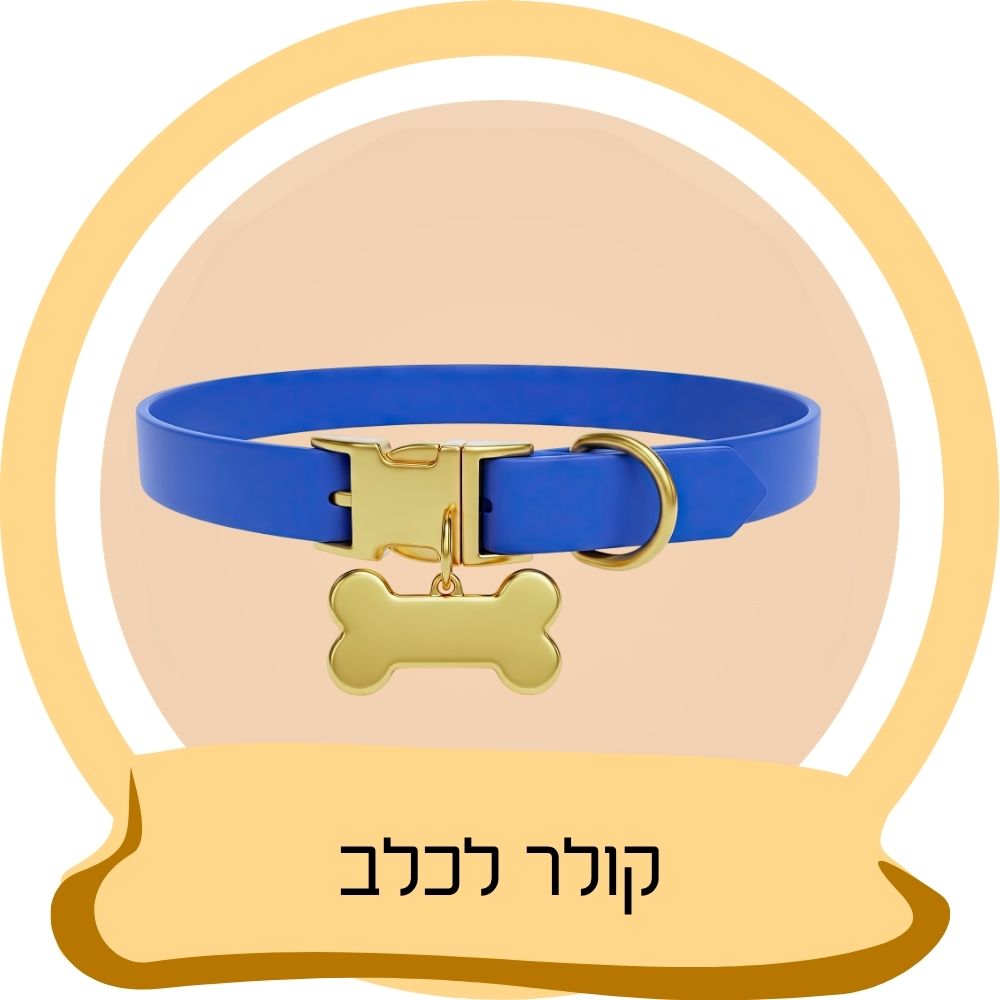 קולר לכלבים עם תג עצם כחלק מקטגוריית קולרים לכלבים באתר חבר נאמן.