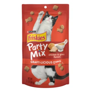 חטיף פריסקיז Party Mix לחתולים בטעם עוף ורוטב 60 גרם.