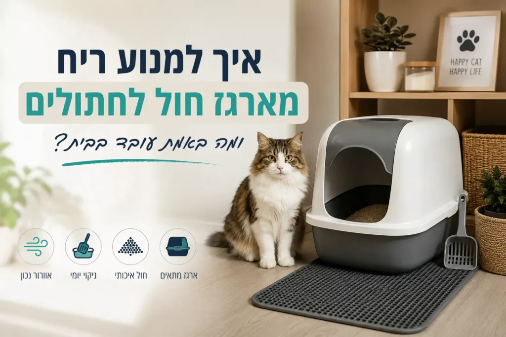 איך למנוע ריח מארגז חול לחתולים בעזרת חול איכותי, ניקוי נכון ושירותים סגורים לחתולים