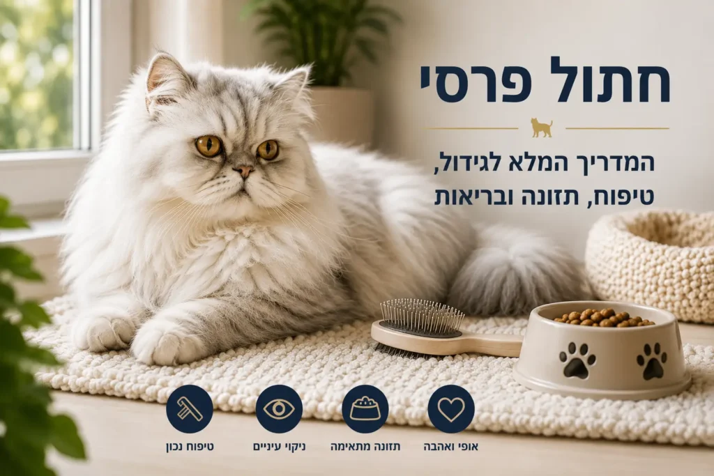 חתול פרסי ארוך שיער בבית – מדריך מלא על טיפוח, תזונה, בריאות ואופי של חתול פרסי